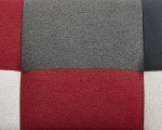 Patchwork 3-Seater Sofa Bed in Red & Grey