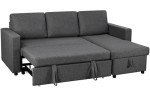 Grey L-Shaped Sofa Bed with Storage and Stylish Comfort
