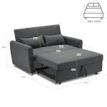 Bravich Grey Pull-Out Two-Seater Sofa Bed