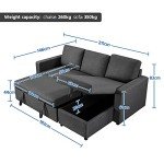 Grey L-Shaped Sofa Bed with Storage and Stylish Comfort