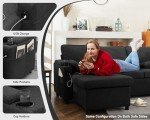 Dark Gray 2-in-1 Sectional Sofa Bed with Storage