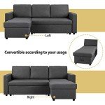 Grey L-Shaped Sofa Bed with Storage and Stylish Comfort