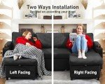 Dark Gray 2-in-1 Sectional Sofa Bed with Storage
