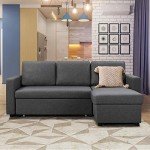 Grey L-Shaped Sofa Bed with Storage and Stylish Comfort