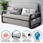 Modern Gray/Black Sofa Bed with Storage