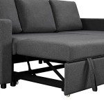 Grey L-Shaped Sofa Bed with Storage and Stylish Comfort