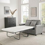 Bravich Fold-Out Grey Corduroy Sofa Bed