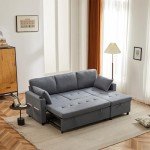 Modern L-Shaped 3-Seater Sofa Bed with Storage