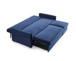 3-Seater Sofa Bed with Chaise in Blue Velvet