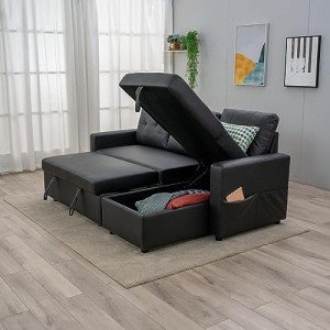 L Shaped Sofa Bed with Storage and Chaise