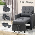 Compact Convertible Sofa Bed with Adjustable Backrest