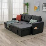 L Shaped Sofa Bed with Storage and Chaise