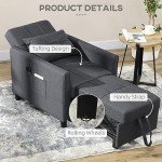 Compact Convertible Sofa Bed with Adjustable Backrest