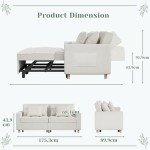 YODOLLA 3-in-1 Convertible Sofa Bed for Living Room