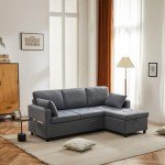 L-Shaped 3-Seater Sofa Bed with Storage – Grey