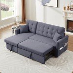 Terra Grey Pull-Out Sofa Bed with Storage