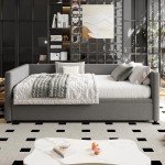 Versatile Grey Upholstered Daybed Sofa Bed