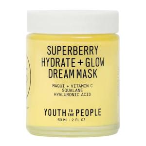 Youth To The People Superberry Dream Mask - Hydrating Vitamin C Face Moisturizer + Overnight Facial Mask, Plumps + Brightens Skin, Treats Dullness, Evens Skin Tone, With Hyaluronic Acid - 2 Fl Oz