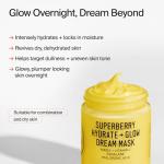 Youth To The People Superberry Dream Mask - Hydrating Vitamin C Face Moisturizer + Overnight Facial Mask, Plumps + Brightens Skin, Treats Dullness, Evens Skin Tone, With Hyaluronic Acid - 2 Fl Oz