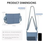 NOL Natural Organic Lifestyle Trendy Light-weight Small Quilted Puffy Crossbody Bag for Women, Waterproof with Removable Strap for Shopping, Travel and Work, Dusty blue
