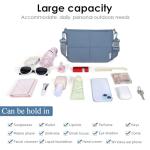 NOL Natural Organic Lifestyle Trendy Light-weight Small Quilted Puffy Crossbody Bag for Women, Waterproof with Removable Strap for Shopping, Travel and Work, Dusty blue