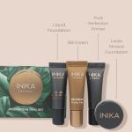 INIKA Organic Foundation Trial Set, Natural Mineral essentials kit, Vegan, Cruelty-Free, Paraben-Free, Rich in Antioxidants and Essential Fatty Acids, Comes in Sustainable Packaging - Very Light