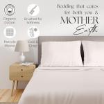 SUPREME ELEGANCE Organic Cotton Bed Sheets Full, 100% Cotton Blush Full Size Sheets Set, Deep Pockets Percale Sheets, Cool & Crisp, Blush