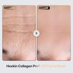 Hexkin Collagen Peel Off Facial Mask beneficial ingredients collagen, peptides, squaline, ceramides that promotes skin hydration while leaving the skin feeling smooth,korean care 2.82oz.