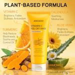 AMOADO Blackhead Remover Mask, Peel Off Face Mask with Vitamin C & Turmeric for Men and Women–Deep Cleansing Nose Facial Mask for Blackheads, Pores & Oil Control with Pimple Extractor and Brush