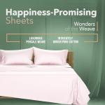 TEXAS LINEN CO. 100% Organic Cotton Sheets King Size - 4 PC Organic Cotton King Size Percale Weave Sheet Set, Soft, Cooling, Crisp & Breathable, 16" Deep Pocket Hotel Quality Bedding Set - Blush