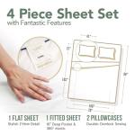 TEXAS LINEN CO. 100% Organic Cotton Sheets King Size - 4 PC Organic Cotton King Size Percale Weave Sheet Set, Soft, Cooling, Crisp & Breathable, 16" Deep Pocket Hotel Quality Bedding Set - Blush