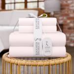 SUPREME ELEGANCE Blush King Size Sheet Set, Lightweight & Breathable, 100% Cotton Percale Sheets King, Organic Cotton Blush Sheets, Cool & Crisp, Deep Pockets, Easy Fit