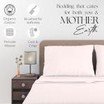 SUPREME ELEGANCE Blush King Size Sheet Set, Lightweight & Breathable, 100% Cotton Percale Sheets King, Organic Cotton Blush Sheets, Cool & Crisp, Deep Pockets, Easy Fit