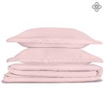 BIOWEAVES 100% Organic Cotton Full/Queen Duvet Cover Set, 3-Piece, 300 Thread Count Sateen Weave GOTS Certified Comforter Cover with Buttoned Closure and 2 Pillow Shams – Blush Pink, 90x90 inches