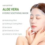 VENAMINE Korean Aloe Vera Hydro Soothing Face Masks, Moisturizing Sheet Mask for Sensitive Skin, 0.81 fl. oz (10 sheet)