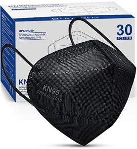 Black KN95 Face Masks - 30 Pack, Breathable