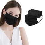 100 Pcs Black Disposable 3 Ply Face Masks