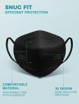 TOPMAX Black 5-Ply KN95 Face Masks - 50 Pack