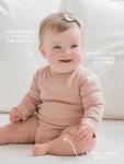 Baby Organic Cotton Kimono Bodysuit - Blush