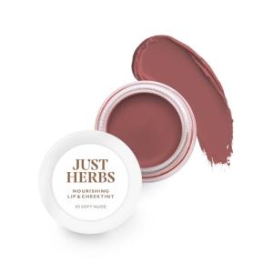 Just Herbs Organic Creamy Matte 3 in 1 Lip & Cheek Tint, Blush For Women - SLS,Chemical & Paraben Free - 0.14 fl. oz. (Soft Nude)