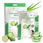 Clear Beauty Cucumber & Aloe Moisturizing Face Mask - Dermatologist Tested, Soothes Irritated Skin, Reduces Wrinkles & Fine Lines, Hydrating, Cruelty-Free Korean Skin Care - All Skin Types