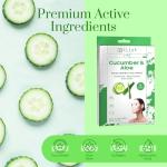 Clear Beauty Cucumber & Aloe Moisturizing Face Mask - Dermatologist Tested, Soothes Irritated Skin, Reduces Wrinkles & Fine Lines, Hydrating, Cruelty-Free Korean Skin Care - All Skin Types