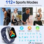 Csasan Smart Watch, 1.91" HD Screen Smartwatch for Men Women(Answer/Make Call), Fitness Watch with Heart Rate/Sleep Monitor/Steps Monitor, 110+ Sports Modes, IP68 Waterproof Activity Trackers, Blue