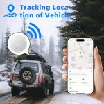 Hongtop H Hidden Car Tracking Device No Subscription, 1PCS Real Time GPS Tracker for Vehicles Work with Find My (iOS Only), Hidden Car GPS Tracker with Magnetic Waterproof Case, Black
