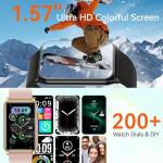 Fitness Tracker Smart Watch with LED Flashlight, 24/7 Stress/SpO2/Heart Rate Monitor, Sleep Tracker 100+ Sport Modes Step Calorie Counter Pedometer IP68 Waterproof for Android iOS (Bluetooth, Black)