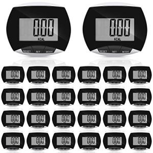 16 Pcs Pedometer for Walking Steps and Miles Simple Pedometer Clip on with Large Digital Display Portable LCD Step Counter Bulk Gift for Women Men Adults