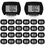 16 Pcs Pedometer for Walking Steps and Miles Simple Pedometer Clip on with Large Digital Display Portable LCD Step Counter Bulk Gift for Women Men Adults