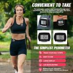 16 Pcs Pedometer for Walking Steps and Miles Simple Pedometer Clip on with Large Digital Display Portable LCD Step Counter Bulk Gift for Women Men Adults