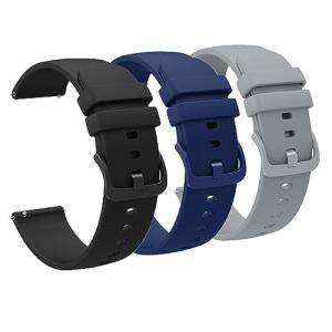 Compatible with EGQINR Smartwatch Bands, Lamshaw Classic Watch Bands 18mm Soft Silicone Bands Bracelet Sports Strap Compatible with EGQINR H31/MKYOPT H31 Smartwatch Fitness Trackers-1.58"", 3Pack-M