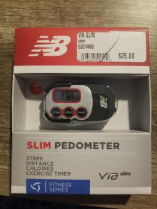 NIB New Balance ViaSlim slim pedometer (#52014NB), steps distance calories timer